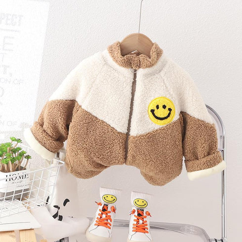 Winter children with velvet coat